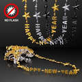 "Happy New Year" Party Beads in Black, Silver & Gold